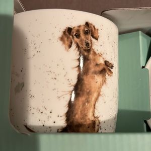 Royal Worcester Weiner dog mug and coaster set.  Adorable Daschund!